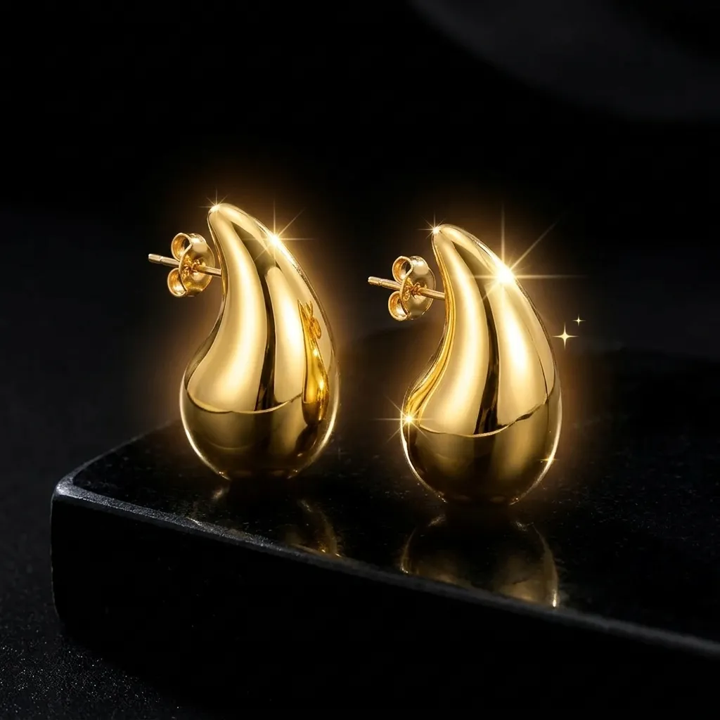 Lyra Waterdrop Earrings | Stainless Steel | 18K Gold Plated | Anti Tarnish