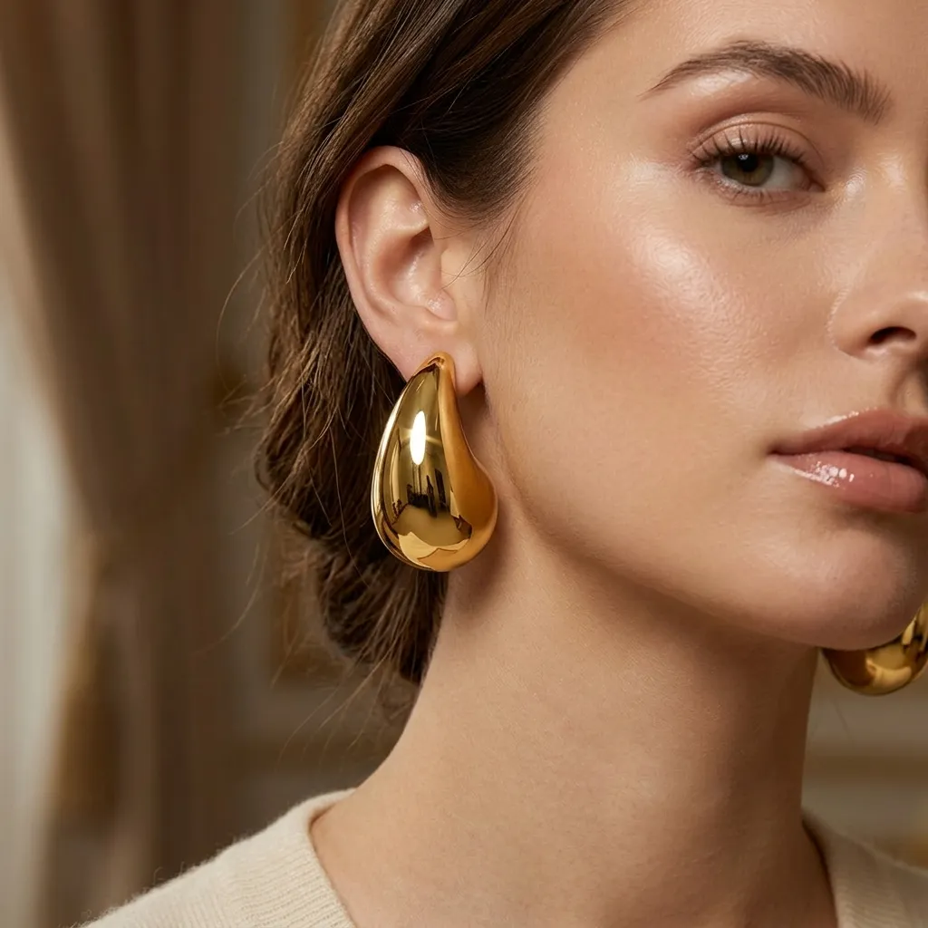 Lyra Waterdrop Earrings | Stainless Steel | 18K Gold Plated | Anti Tarnish