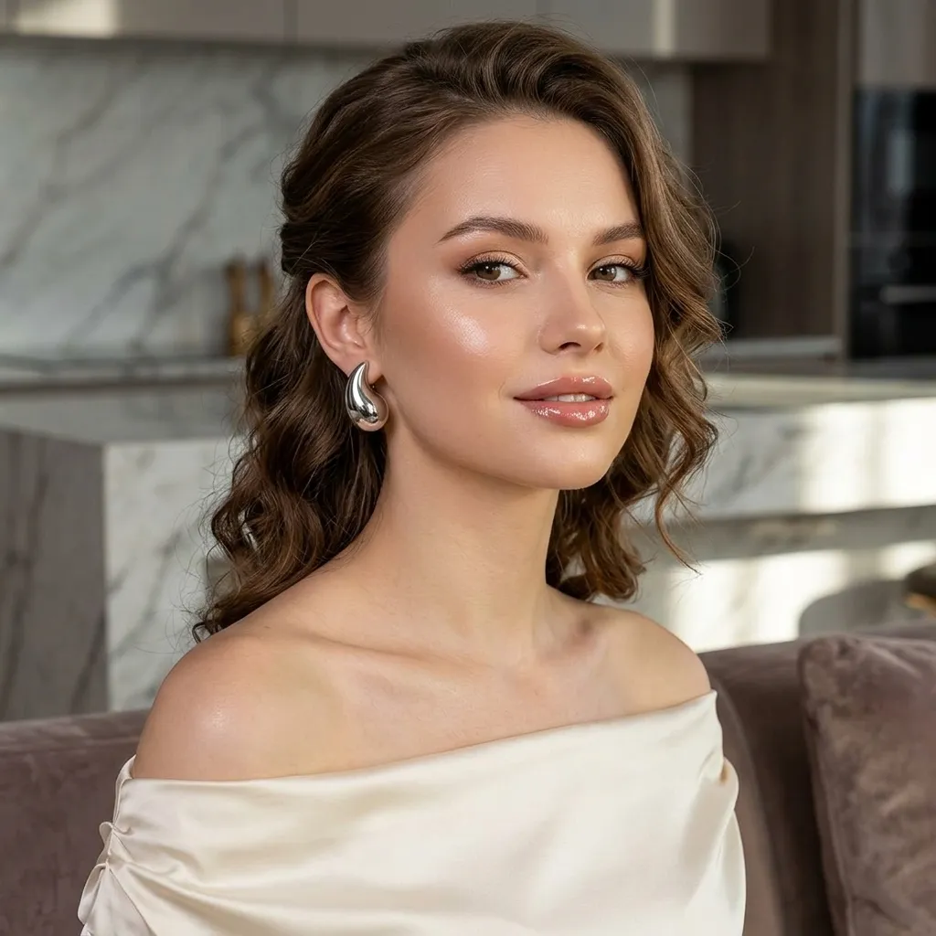 Freya Teardrop Earrings | Stainless Steel | 18K White Gold Plated | Anti Tarnish