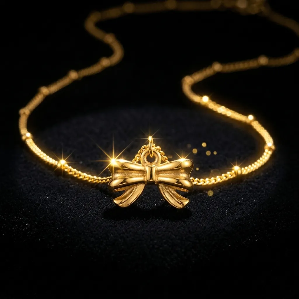 Clara Bow Necklace | Stainless Steel | 18K Gold Plated | Anti Tarnish