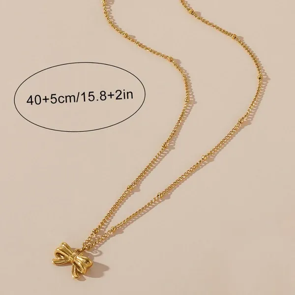 Clara Bow Necklace | Stainless Steel | 18K Gold Plated | Anti Tarnish