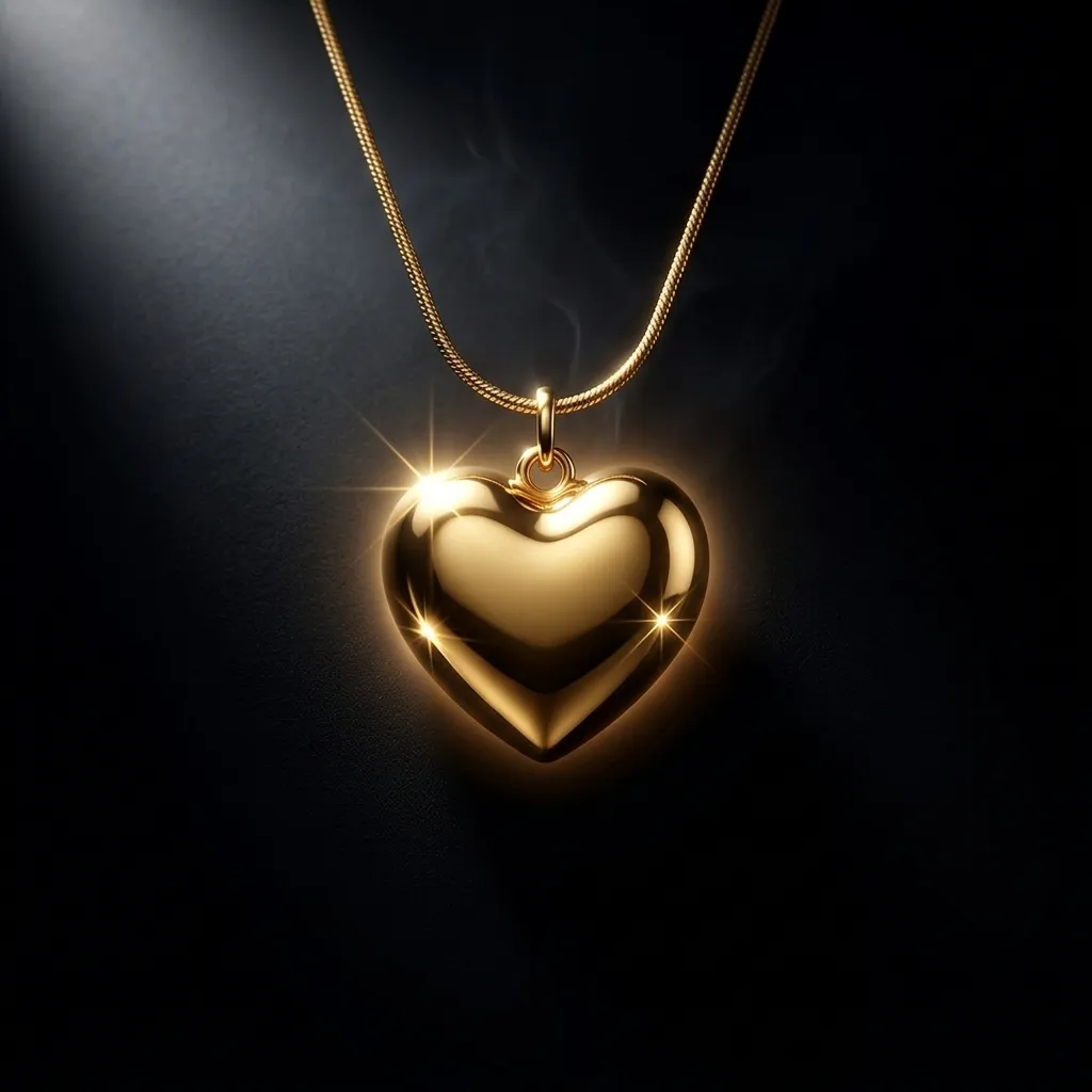 Cara Puffed Heart Necklace | Stainless Steel | 18K Gold Plated | Anti Tarnish