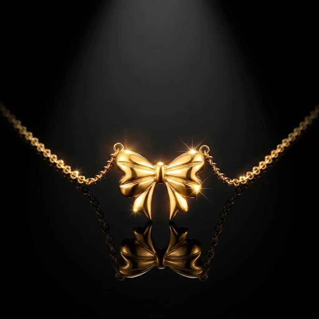 Elena Bow Necklace | Stainless Steel | 18K Gold Plated | Anti Tarnish