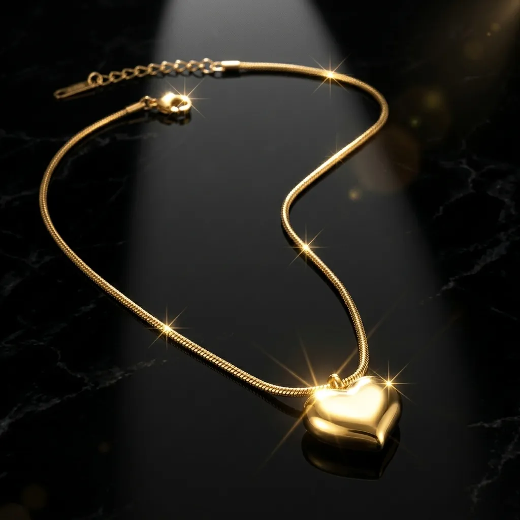 Selene Heart Necklace | Stainless Steel | 18K Gold Plated | Anti Tarnish