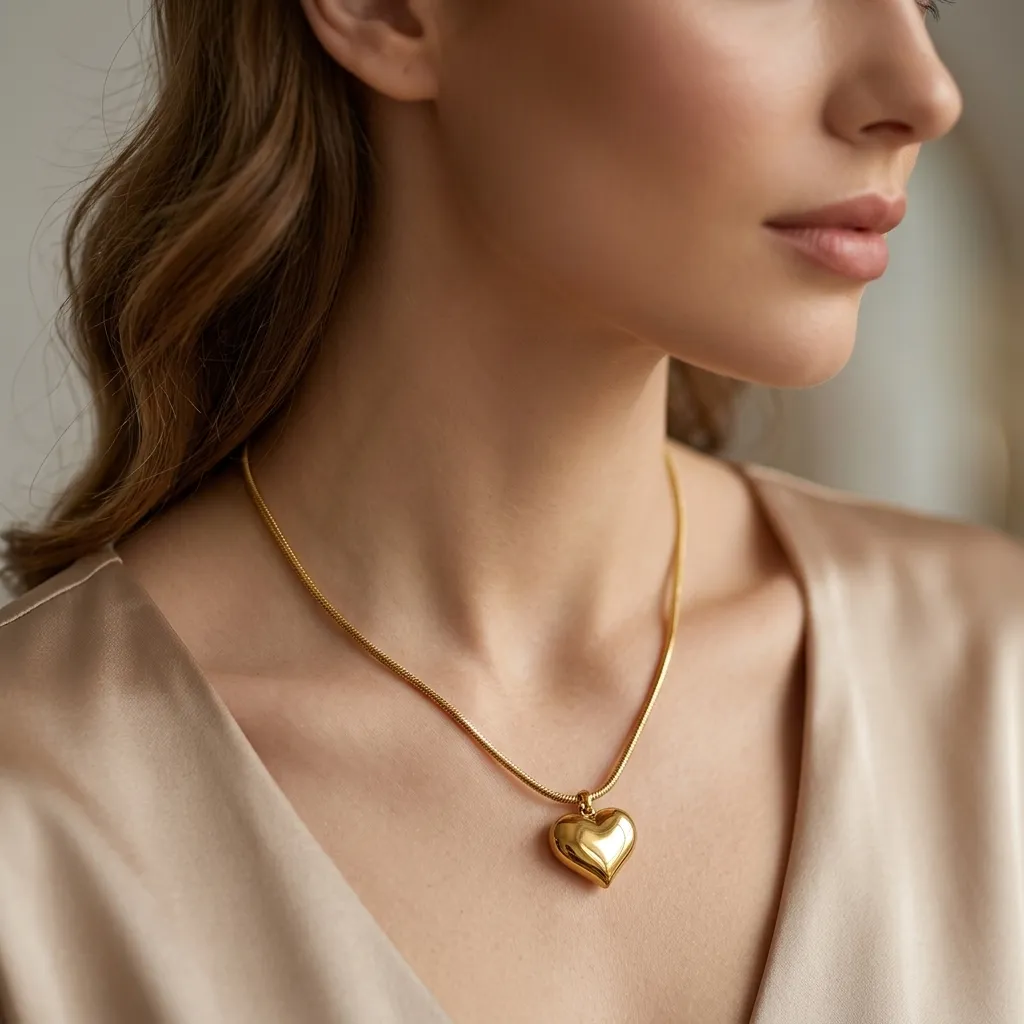 Selene Heart Necklace | Stainless Steel | 18K Gold Plated | Anti Tarnish