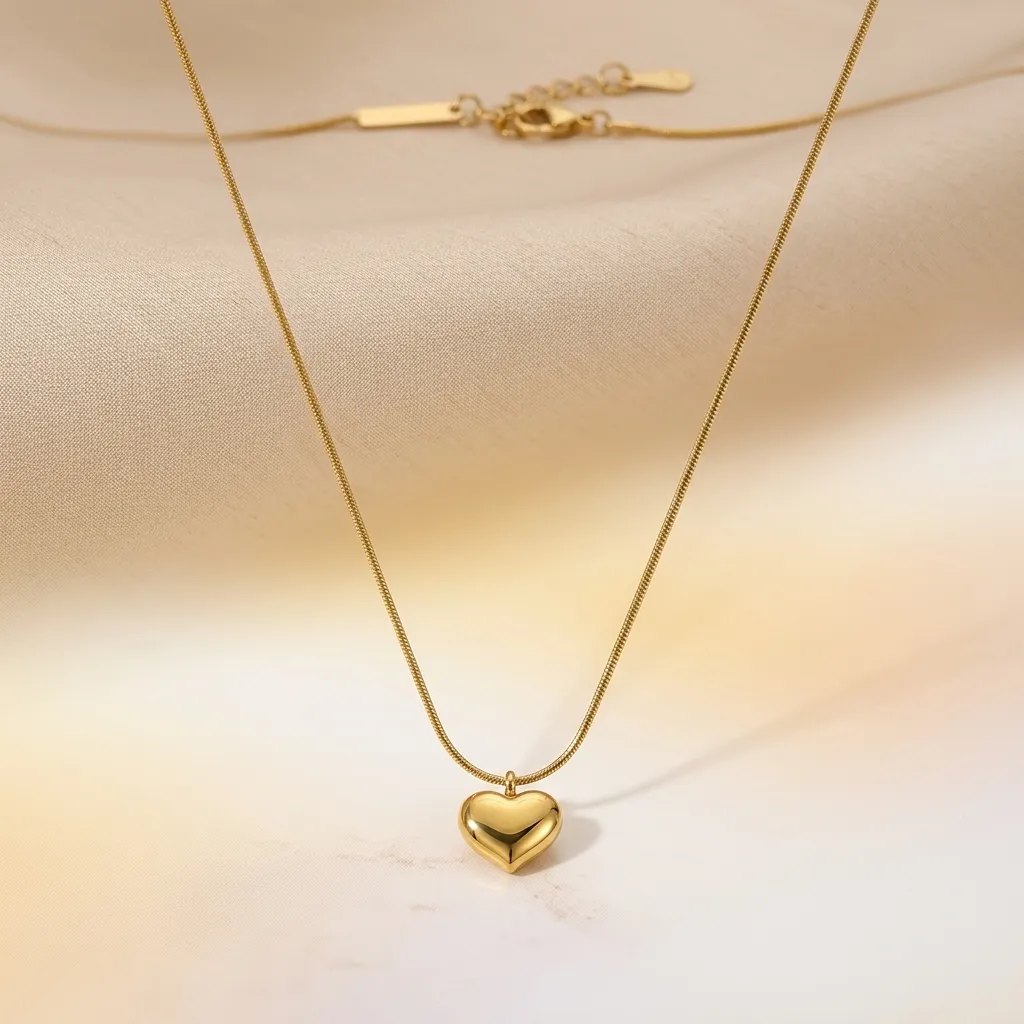 Selene Heart Necklace | Stainless Steel | 18K Gold Plated | Anti Tarnish