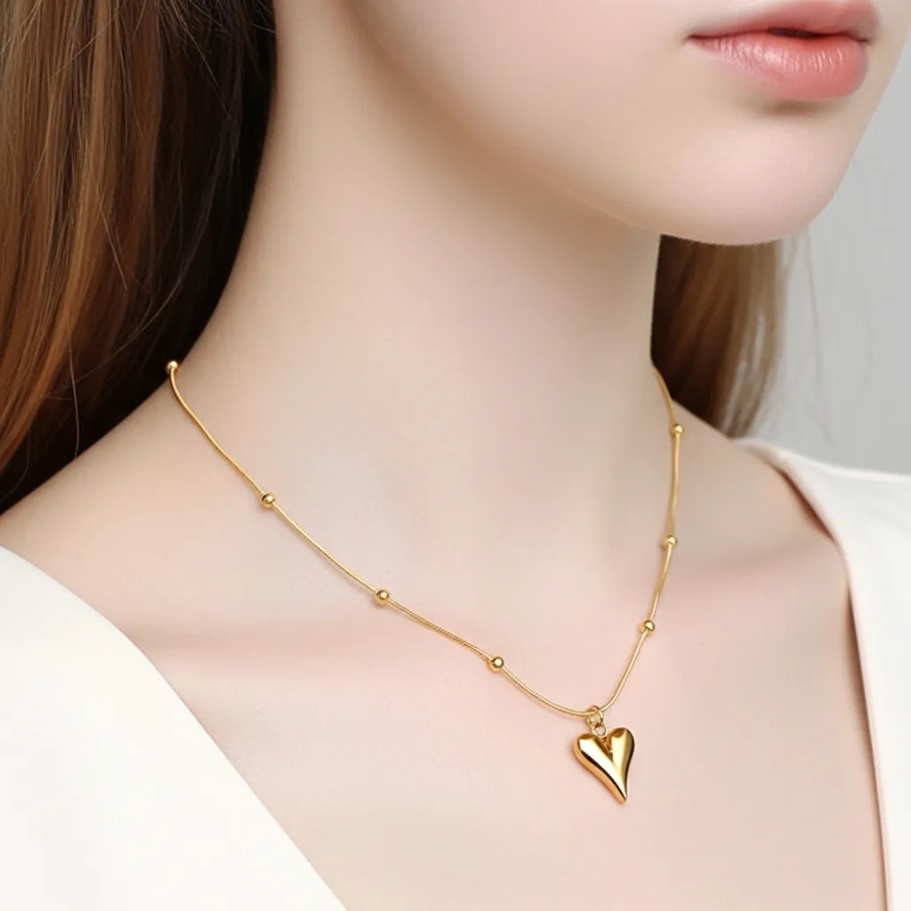 Chloe Heart Necklace | Stainless Steel | 18K Gold Plated | Anti Tarnish