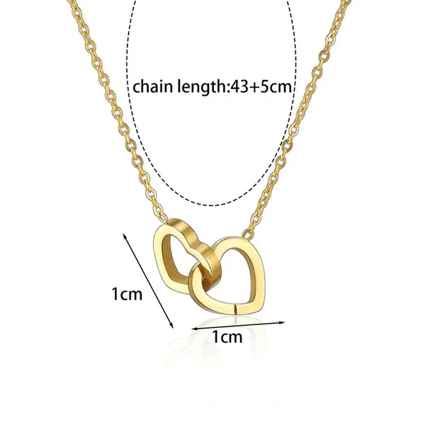 Amara Interlocking Heart Necklace | Stainless Steel | 18K Gold Plated | Anti Tarnish