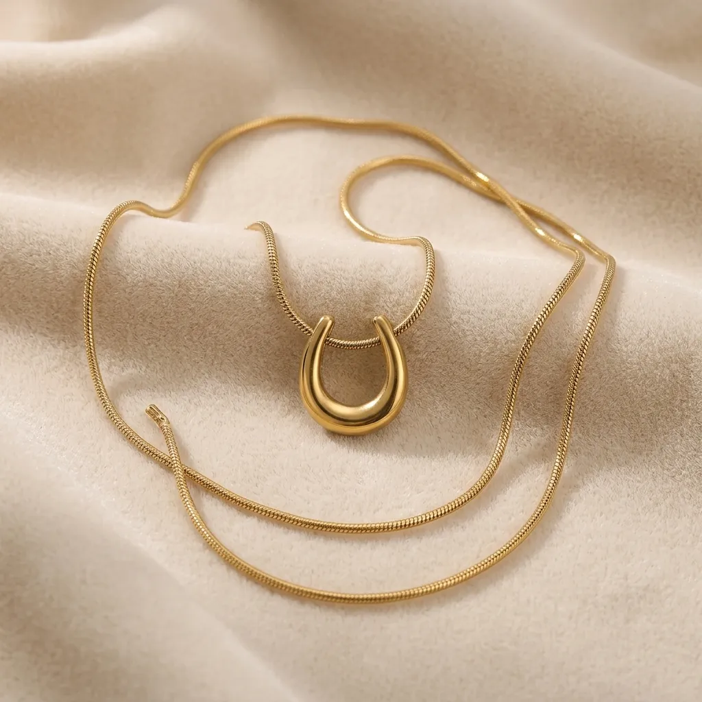 Seraphina Horseshoe Necklace | Stainless Steel | 18K Gold Plated | Anti Tarnish