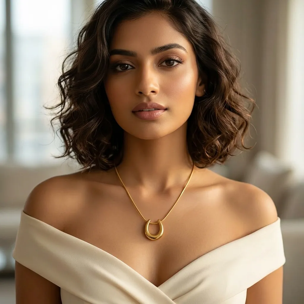 Seraphina Horseshoe Necklace | Stainless Steel | 18K Gold Plated | Anti Tarnish