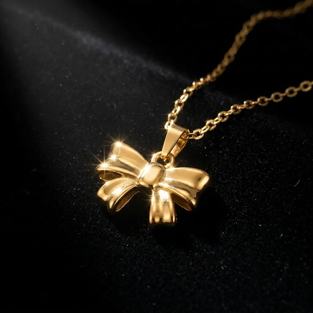 Celeste Bow Necklace | Stainless Steel | 18K Gold Plated | Anti Tarnish